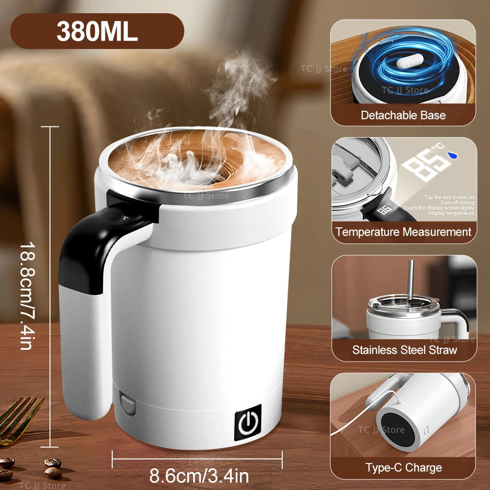 Tasse à agitation automatique tasses à agitation électrique rechargeables mélangeur magnétique tasse à café en acier inoxydable gobelet magnétique rotatif
