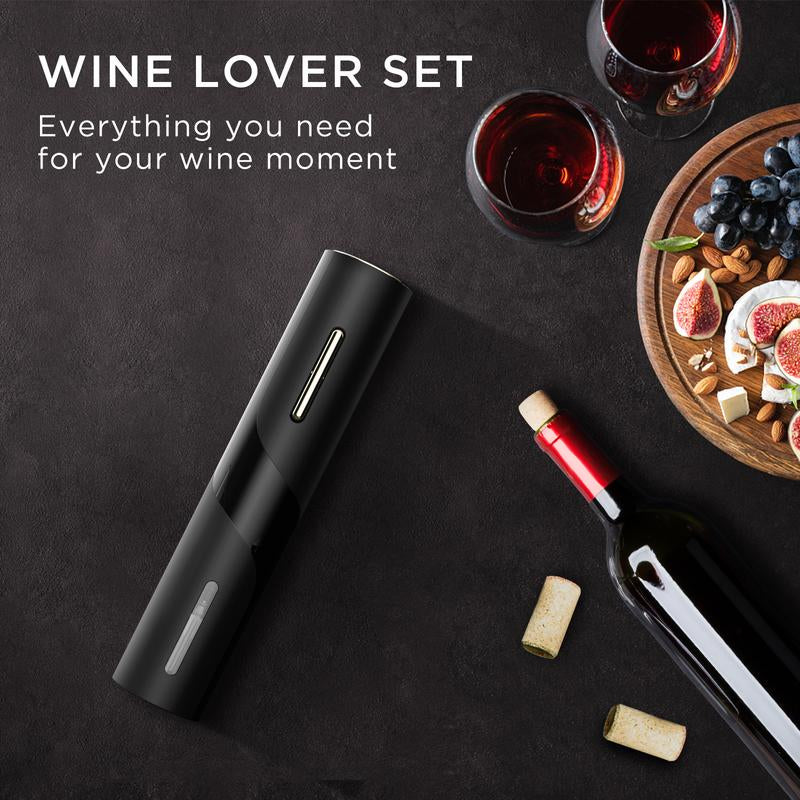 Electric Wine Opener Set - Automatic Electronic Bottle Openers, Vacuum Stoppers, Wine Aerator, and Foil Cutter Automatic Bottle,Kitchen Utensils Modern