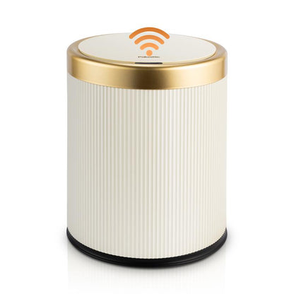 PUKOMC Automatic Sensor Trash Can with Nordic Design Waterproof Compact Hands-Free Motion Sensor Lid Reusable Smart Kitchen Compost Bin 2.6 Gallons Induction