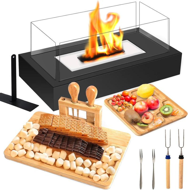 Tabletop Fire Pit with Charcuterie Boards - Smores Maker Kit Indoor & Outdoor, #Fallfreshness, Engagement Gifts for Couples, Gifts Ideals for Wedding, Housewarming, White Elephant, Bridal Showers, Christmas