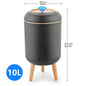 PUKOMC Automatic Sensor Trash Can with Nordic Design Waterproof Compact Hands-Free Motion Sensor Lid Reusable Smart Kitchen Compost Bin 2.6 Gallons Induction