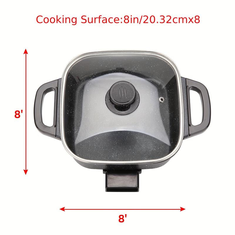 AORAN 1500W Non-Stick Electric Frying Pan, Can Be Used to Fry Steak, Eggs, and Boil Milk. It Is Suitable for Small Meals and Quick Cooking. Say Goodbye to Oversized Pots and Cook with Smarter Pots.