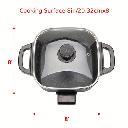 AORAN 1500W Non-Stick Electric Frying Pan, Can Be Used to Fry Steak, Eggs, and Boil Milk. It Is Suitable for Small Meals and Quick Cooking. Say Goodbye to Oversized Pots and Cook with Smarter Pots.