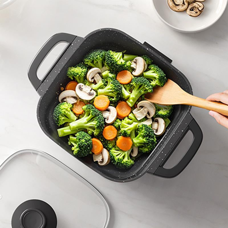 AORAN 1500W Non-Stick Electric Frying Pan, Can Be Used to Fry Steak, Eggs, and Boil Milk. It Is Suitable for Small Meals and Quick Cooking. Say Goodbye to Oversized Pots and Cook with Smarter Pots.