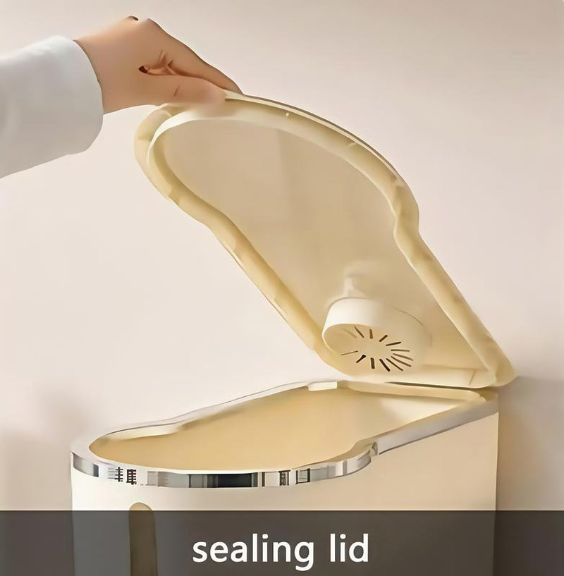 UFORU 22Lbs Rice Dispenser Airtight Food Storage Container for Rice Coffee Beans Cereals Bpa-Free Moisture Proof Kitchen Container Cream White Desiccants Utensils Large Capacity One-Touch Dispensing