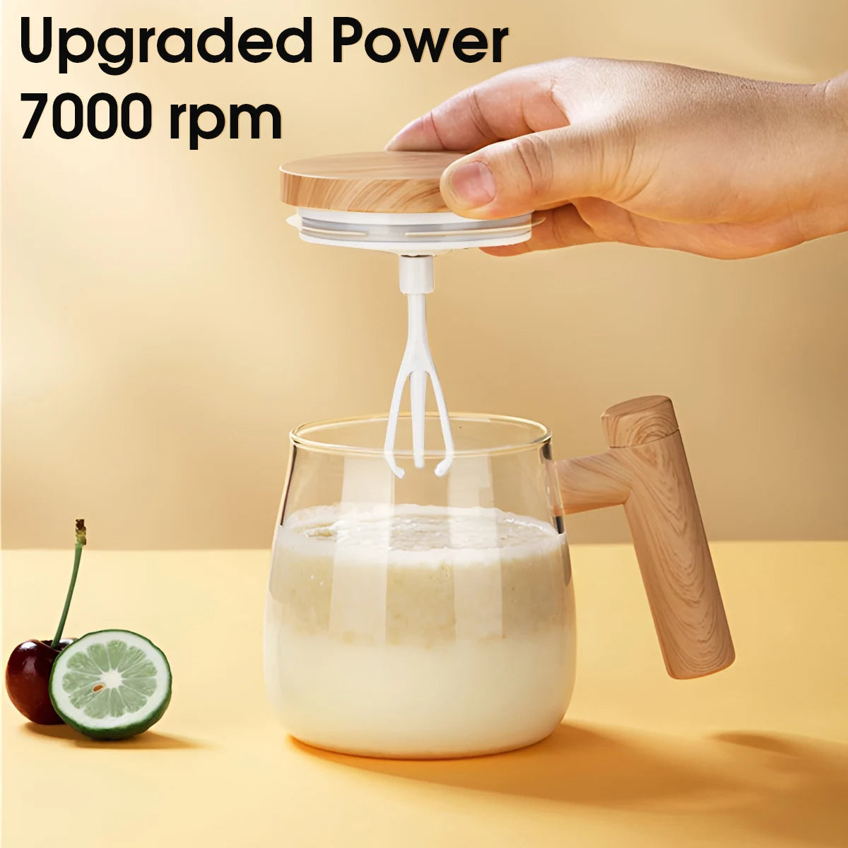Tasse à café à agitation automatique, tasse à agitation électrique de 400ml, tasse à mélange automatique en verre, tasse de mélange de poudre de protéines électrique automatique et étanche