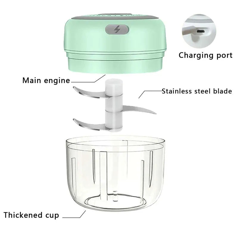 Hachoir à ail électrique en acier inoxydable de 250ML, robuste et Durable, broyeur de cuisine, Mini outil, hachoir alimentaire