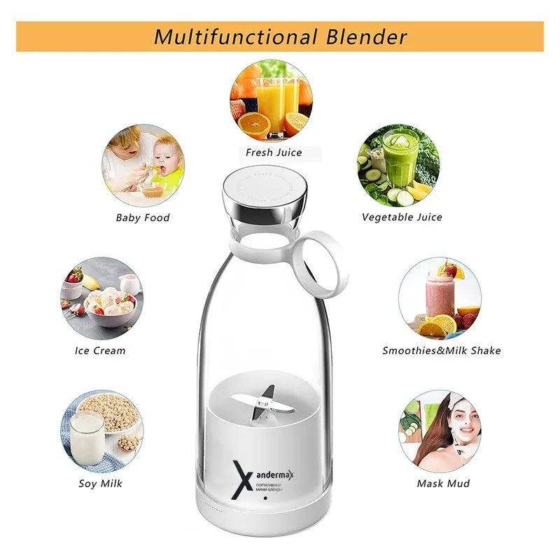Mini Mélangeur Électrique Portable Ju479, Machine à Jus Multifonctionnelle, pour la Maison, Centre Commercial