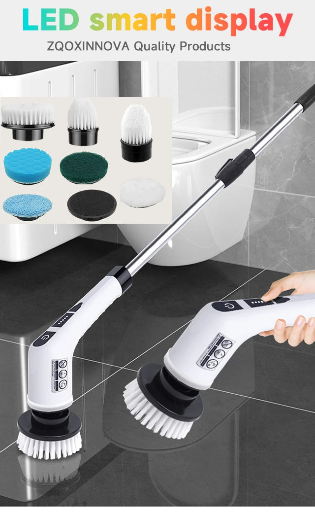 Épurateur rotatif sans fil domestique, Gadgets de cuisine, brosses à cheveux, balai de salle de bains, vadrouilles de toilettes, brosse de nettoyage électrique polyvalente