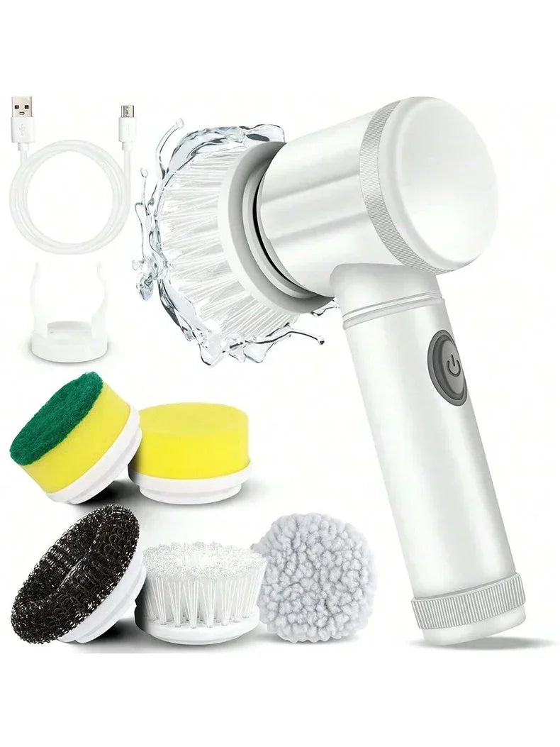 Épurateur électrique sans fil 2025 avec 5 brosses, nettoyeur de salle de bain Rechargeable étanche IPX7 pour le nettoyage des carreaux/douche/sucisses