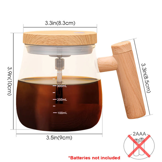 Tasse à café à agitation automatique, tasse à agitation électrique de 400ml, tasse à mélange automatique en verre, tasse de mélange de poudre de protéines électrique automatique et étanche