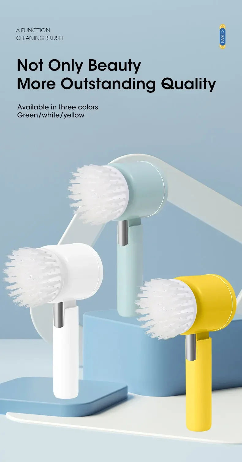 Épurateur électrique sans fil 2025 avec 5 brosses, nettoyeur de salle de bain Rechargeable étanche IPX7 pour le nettoyage des carreaux/douche/sucisses