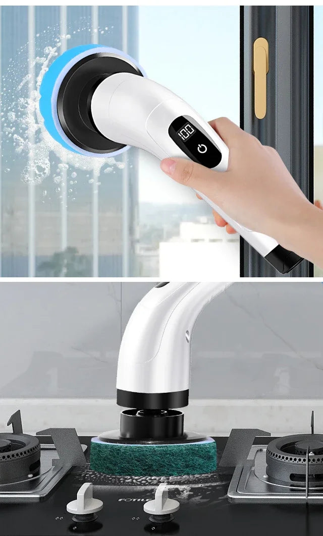 Épurateur rotatif sans fil domestique, Gadgets de cuisine, brosses à cheveux, balai de salle de bains, vadrouilles de toilettes, brosse de nettoyage électrique polyvalente