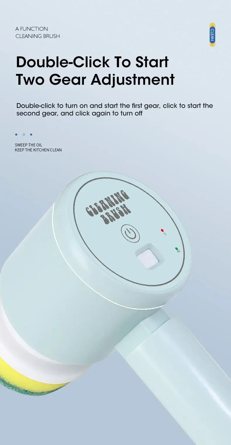 Épurateur électrique sans fil 2025 avec 5 brosses, nettoyeur de salle de bain Rechargeable étanche IPX7 pour le nettoyage des carreaux/douche/sucisses