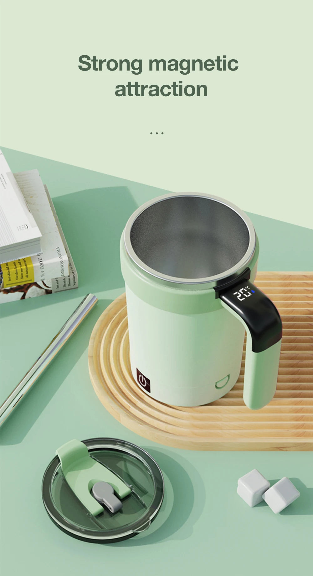 Tasse à agitation automatique tasses à agitation électrique rechargeables mélangeur magnétique tasse à café en acier inoxydable gobelet magnétique rotatif