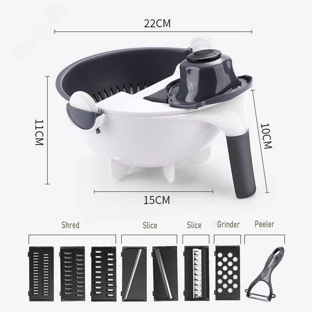 Coupe-légumes multifonctionnel 9 en 1, pommes de terre coupées manuellement, trancheur, râpe, ustensiles de cuisine, accessoires, outils