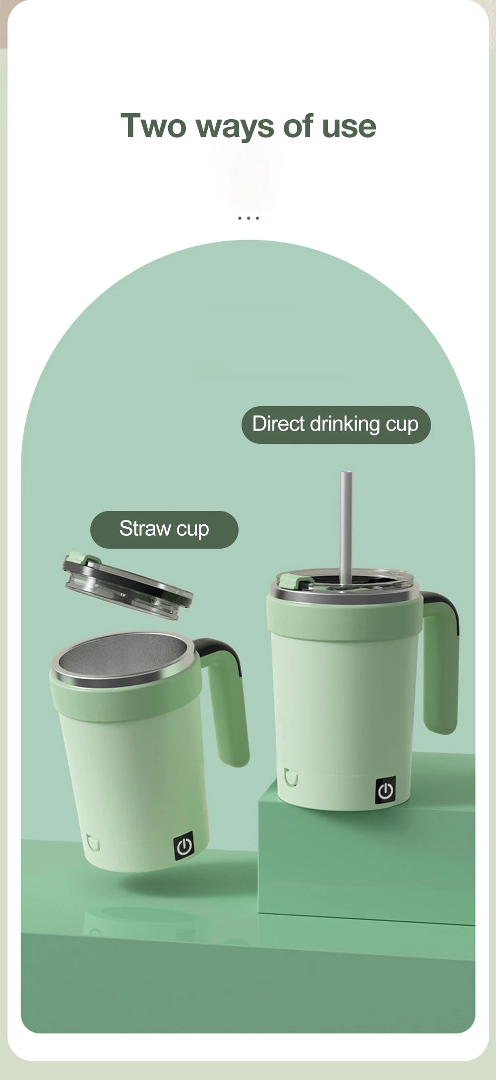 Tasse à agitation automatique tasses à agitation électrique rechargeables mélangeur magnétique tasse à café en acier inoxydable gobelet magnétique rotatif