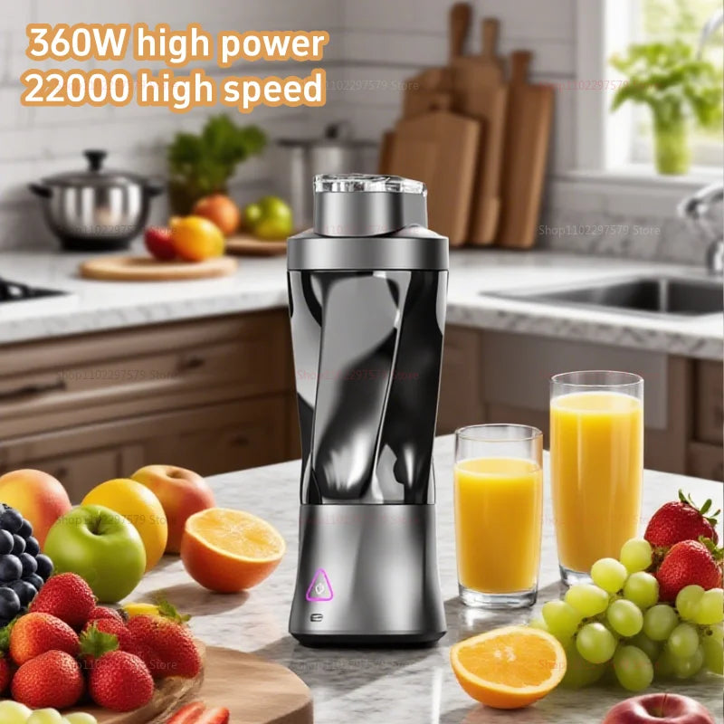 Portable Electric Blender Juicer USB Rechargeable Mini Smoothie Maker Multifunction Fruit Blender For Home Office Travel Usage