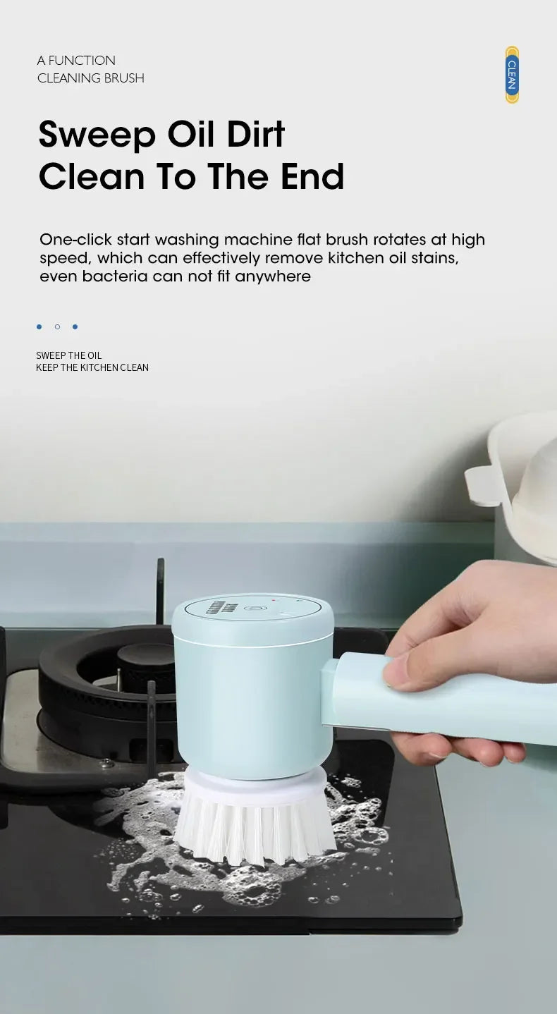 Épurateur électrique sans fil 2025 avec 5 brosses, nettoyeur de salle de bain Rechargeable étanche IPX7 pour le nettoyage des carreaux/douche/sucisses