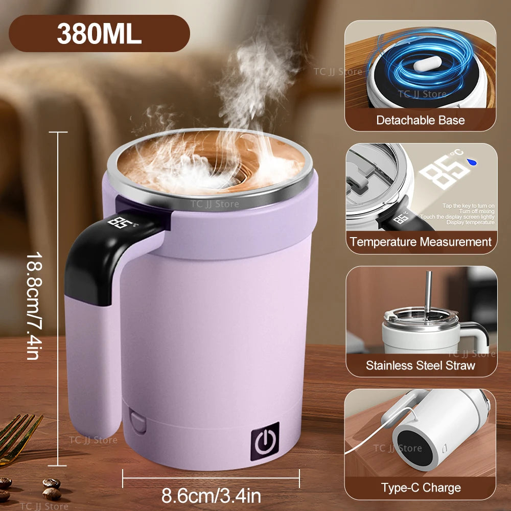 Tasse à agitation automatique tasses à agitation électrique rechargeables mélangeur magnétique tasse à café en acier inoxydable gobelet magnétique rotatif