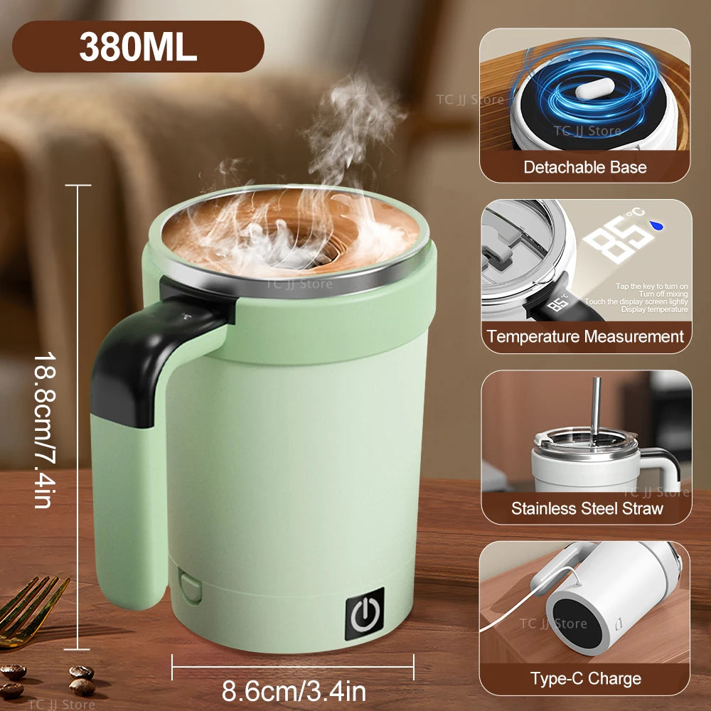 Tasse à agitation automatique tasses à agitation électrique rechargeables mélangeur magnétique tasse à café en acier inoxydable gobelet magnétique rotatif