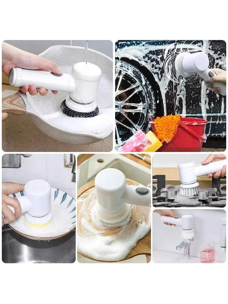 Épurateur électrique sans fil 2025 avec 5 brosses, nettoyeur de salle de bain Rechargeable étanche IPX7 pour le nettoyage des carreaux/douche/sucisses