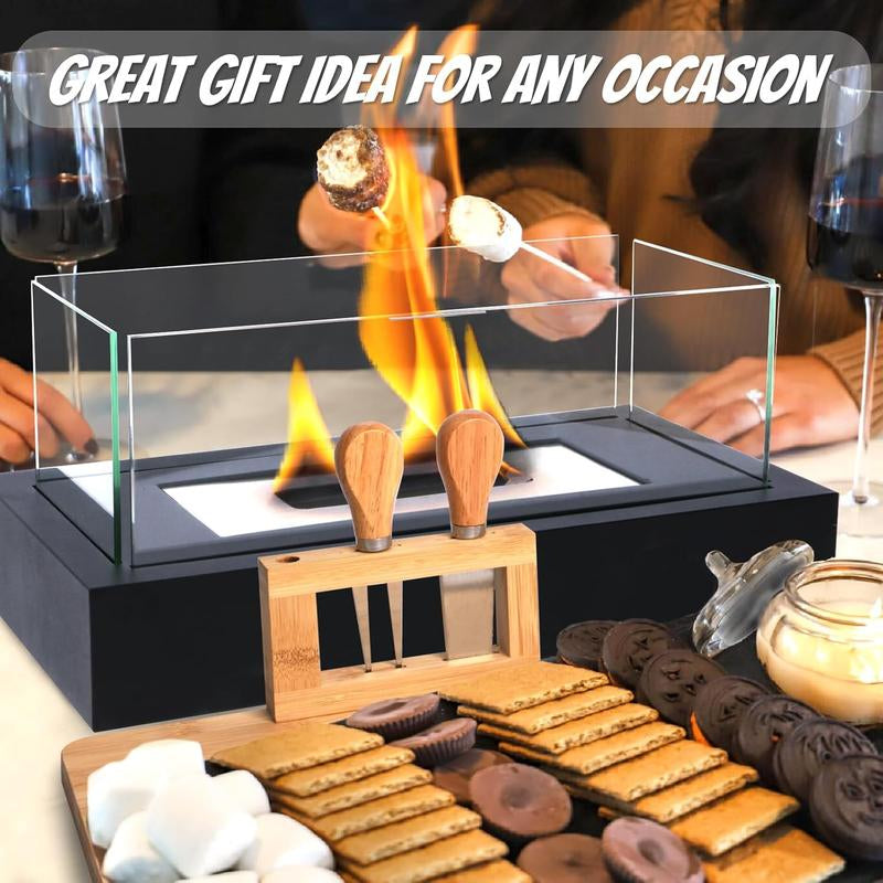 Tabletop Fire Pit with Charcuterie Boards - Smores Maker Kit Indoor & Outdoor, #Fallfreshness, Engagement Gifts for Couples, Gifts Ideals for Wedding, Housewarming, White Elephant, Bridal Showers, Christmas