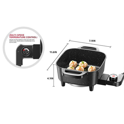 AORAN 1500W Non-Stick Electric Frying Pan, Can Be Used to Fry Steak, Eggs, and Boil Milk. It Is Suitable for Small Meals and Quick Cooking. Say Goodbye to Oversized Pots and Cook with Smarter Pots.