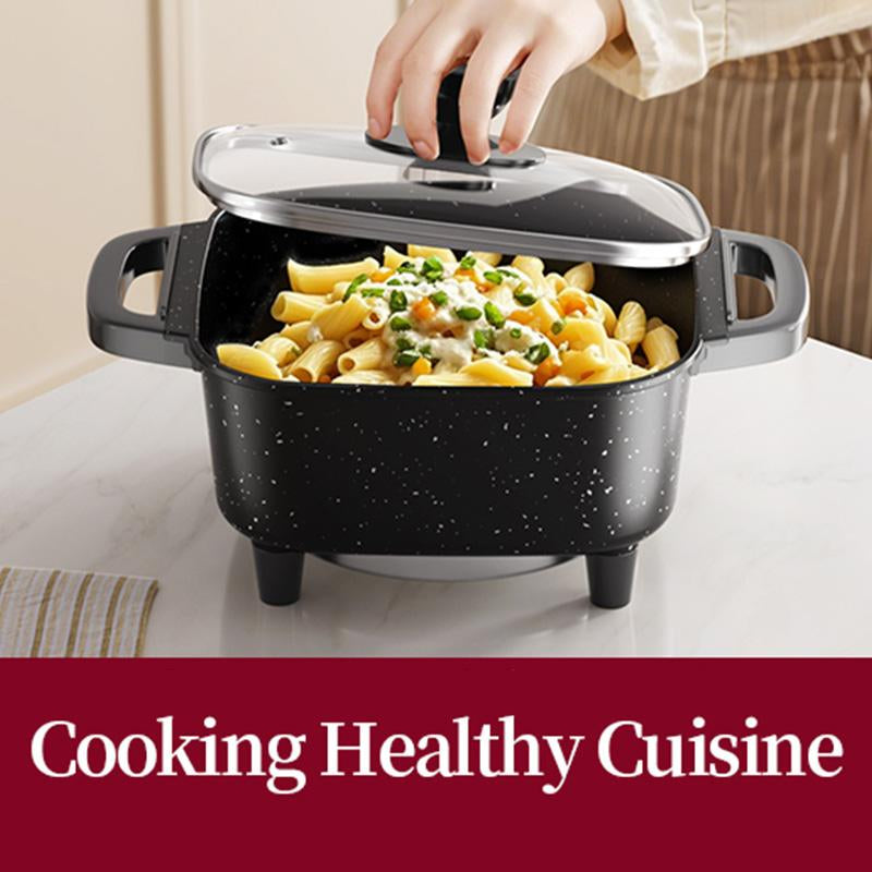 AORAN 1500W Non-Stick Electric Frying Pan, Can Be Used to Fry Steak, Eggs, and Boil Milk. It Is Suitable for Small Meals and Quick Cooking. Say Goodbye to Oversized Pots and Cook with Smarter Pots.