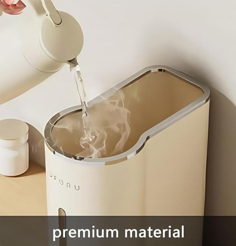 UFORU 22Lbs Rice Dispenser Airtight Food Storage Container for Rice Coffee Beans Cereals Bpa-Free Moisture Proof Kitchen Container Cream White Desiccants Utensils Large Capacity One-Touch Dispensing