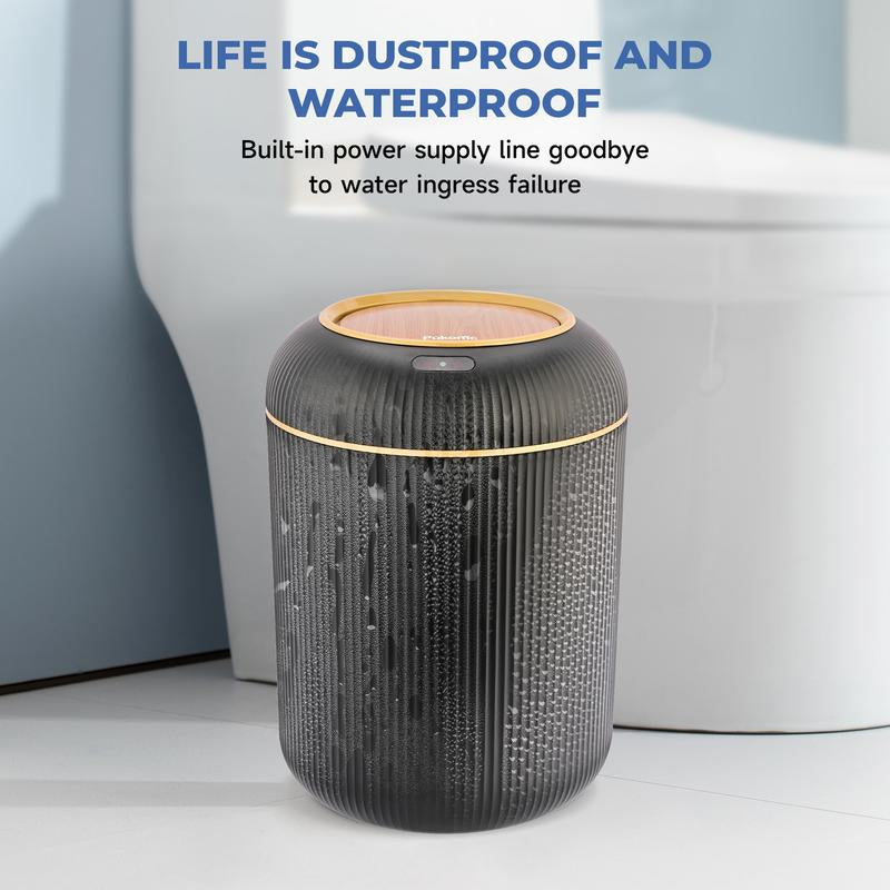 PUKOMC Automatic Sensor Trash Can with Nordic Design Waterproof Compact Hands-Free Motion Sensor Lid Reusable Smart Kitchen Compost Bin 2.6 Gallons Induction