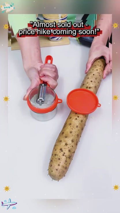 Éplucheur 2-en-1 Multifonction avec Boîte de Rangement – Épluche et Tranche Vos Fruits et Légumes Facilement